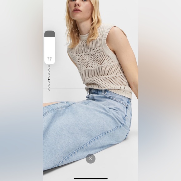 NWOT MANGO Denim Midi Skirt - Picture 4 of 12